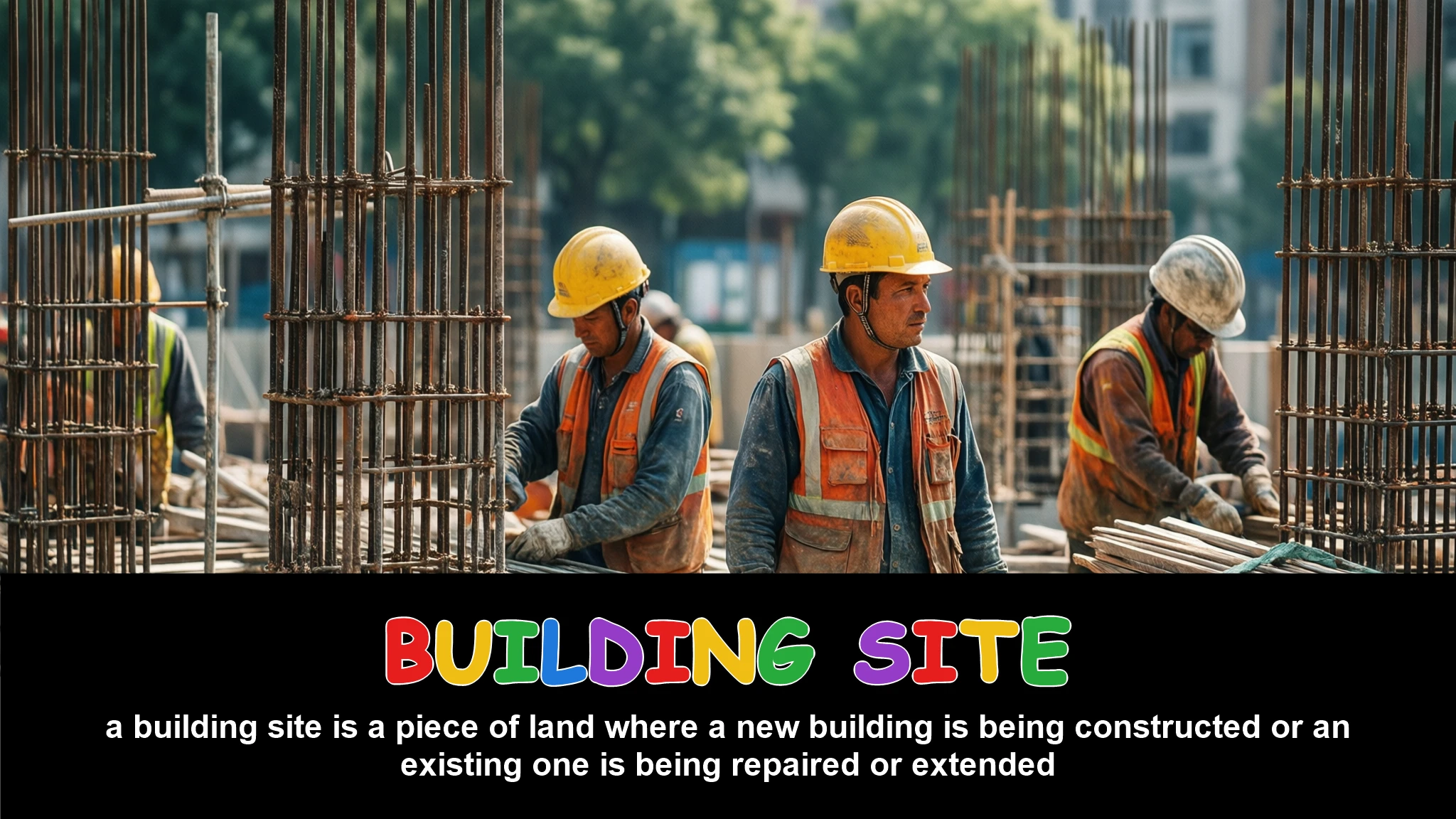 English Illustration for building site